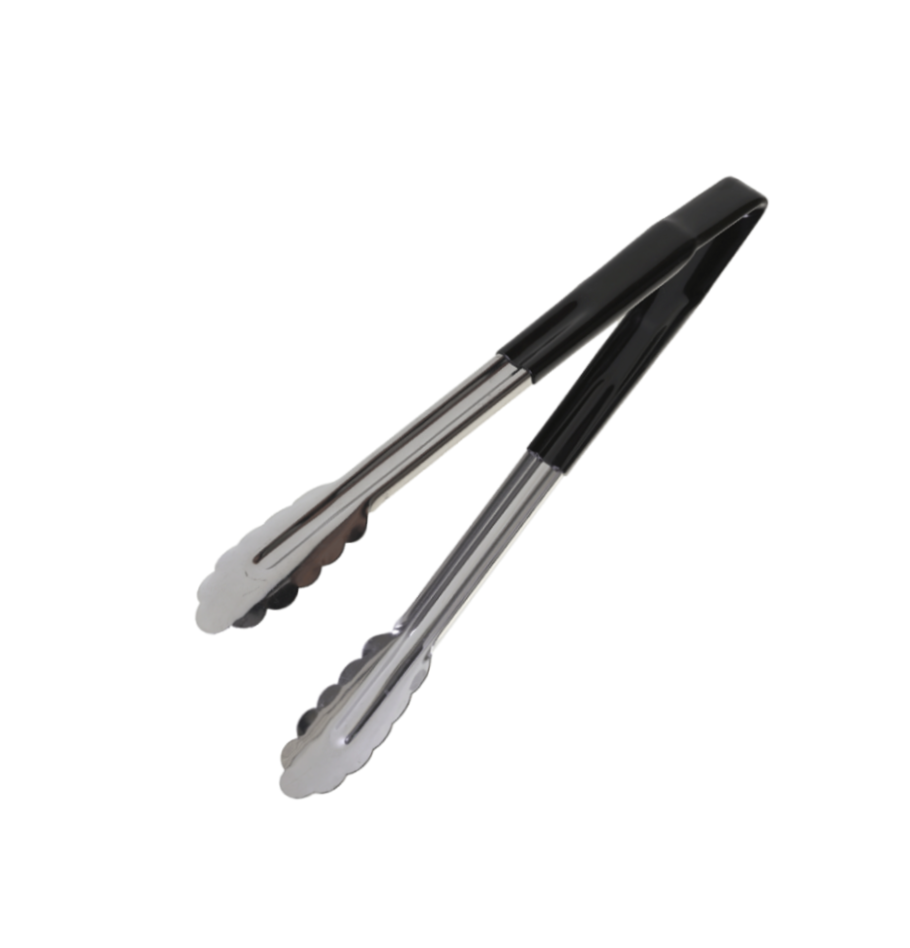 12" Black Handle - Stainless Steel Tongs / Tablecraft
