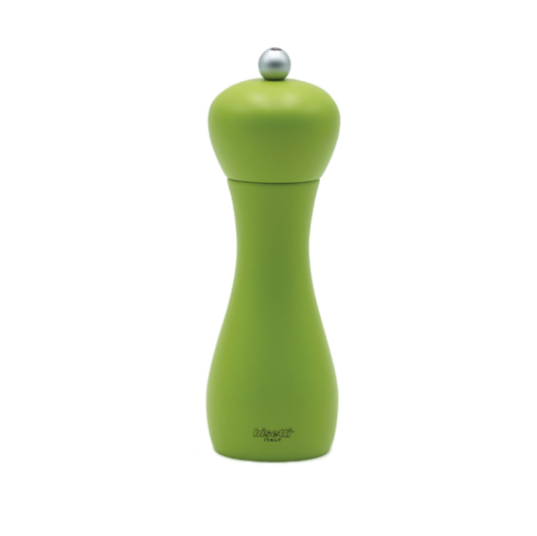 Bisetti 7" Green Stained Beech-Wood Salt And Pepper Mill