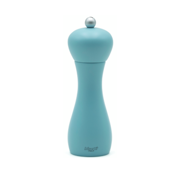 Bisetti Light Blue Stained Beech-Wood Salt And Pepper Mill