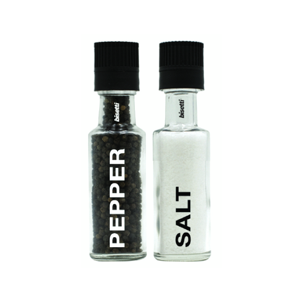 Bisetti Pantelleria Glass Bottle Salt And Pepper Mill - 16.5 cm