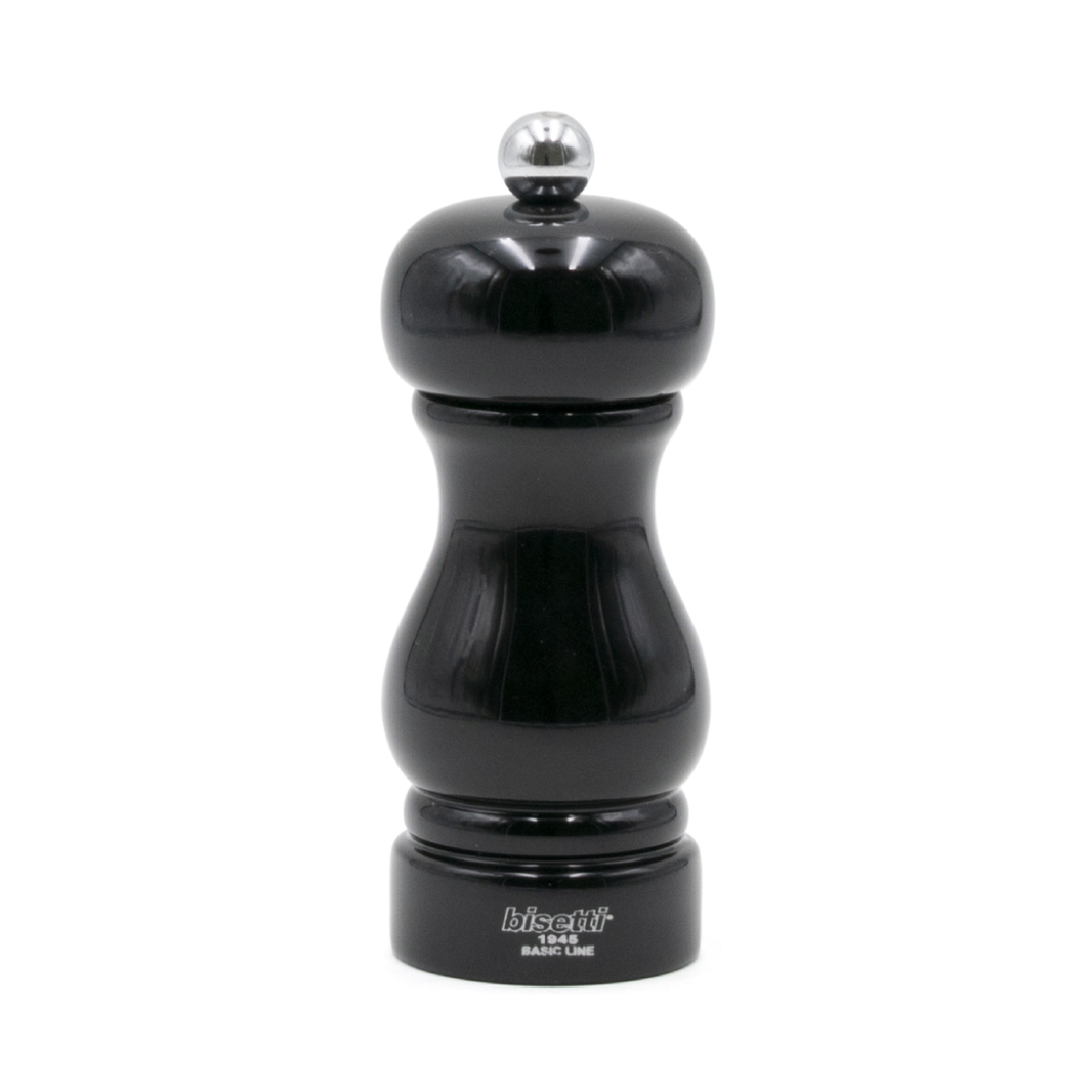 Bisetti Beech Wood Salt And Pepper Mill -  Black Lacquered