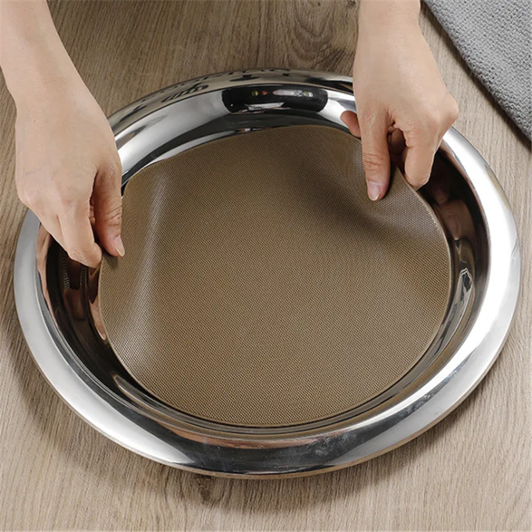 KNICER STAINLESS STEEL SERVING TRAY WITH ANTI - SKID MAT