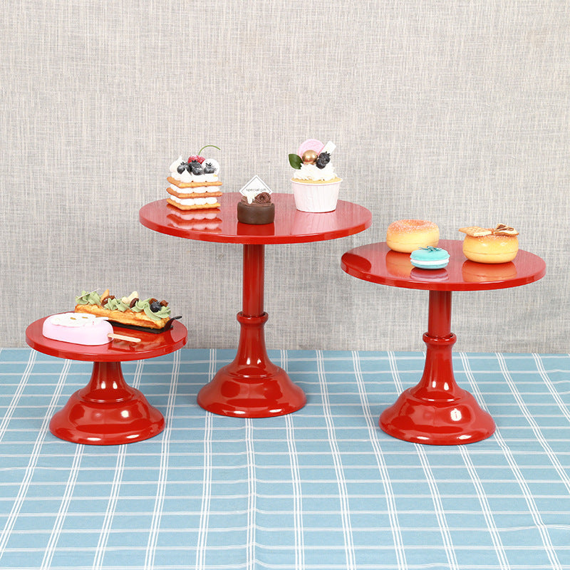 KNICER METAL CAKE STAND RED