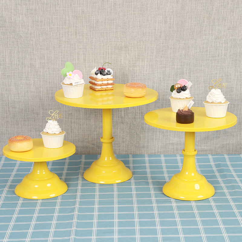 KNICER METAL CAKE STAND YELLOW