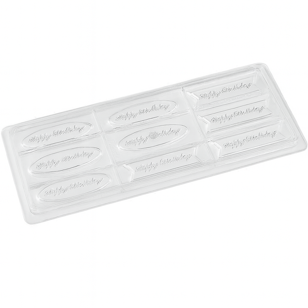 HAPPY BIRTHDAY PC CHOCOLATE MOLD - 9PCS/5G