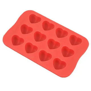 HEART SILICONE BAKING MOULD - 12 CUPS