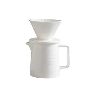 V60 POUR-OVER COFFEE DRPPER SET 1-2 CUP- BLACK & WHITE MATERIAL- PORCELAIN CAPACITY- 450 ML