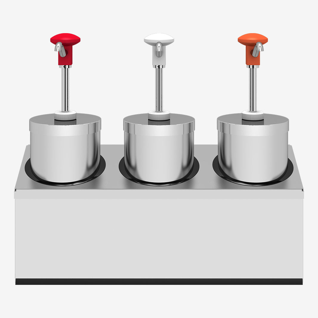 Push Button Dispenser with Cylindrical Container Set 3 Holder