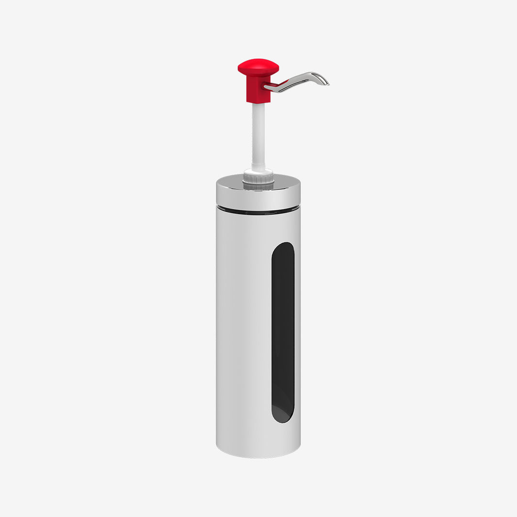 Push Button Dispenser with Viewing Window Container