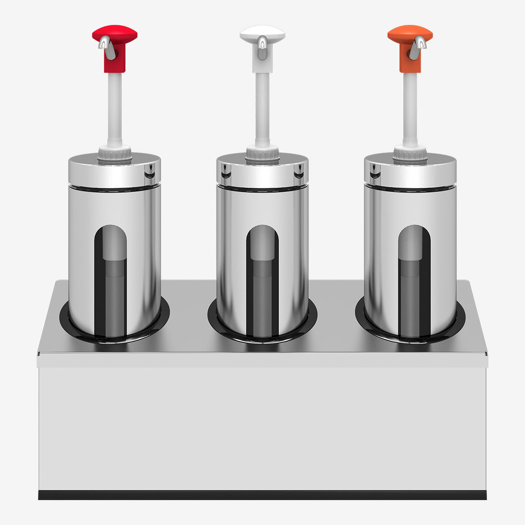 Push Button Dispenser with Viewing Window Container Set 3 Holder