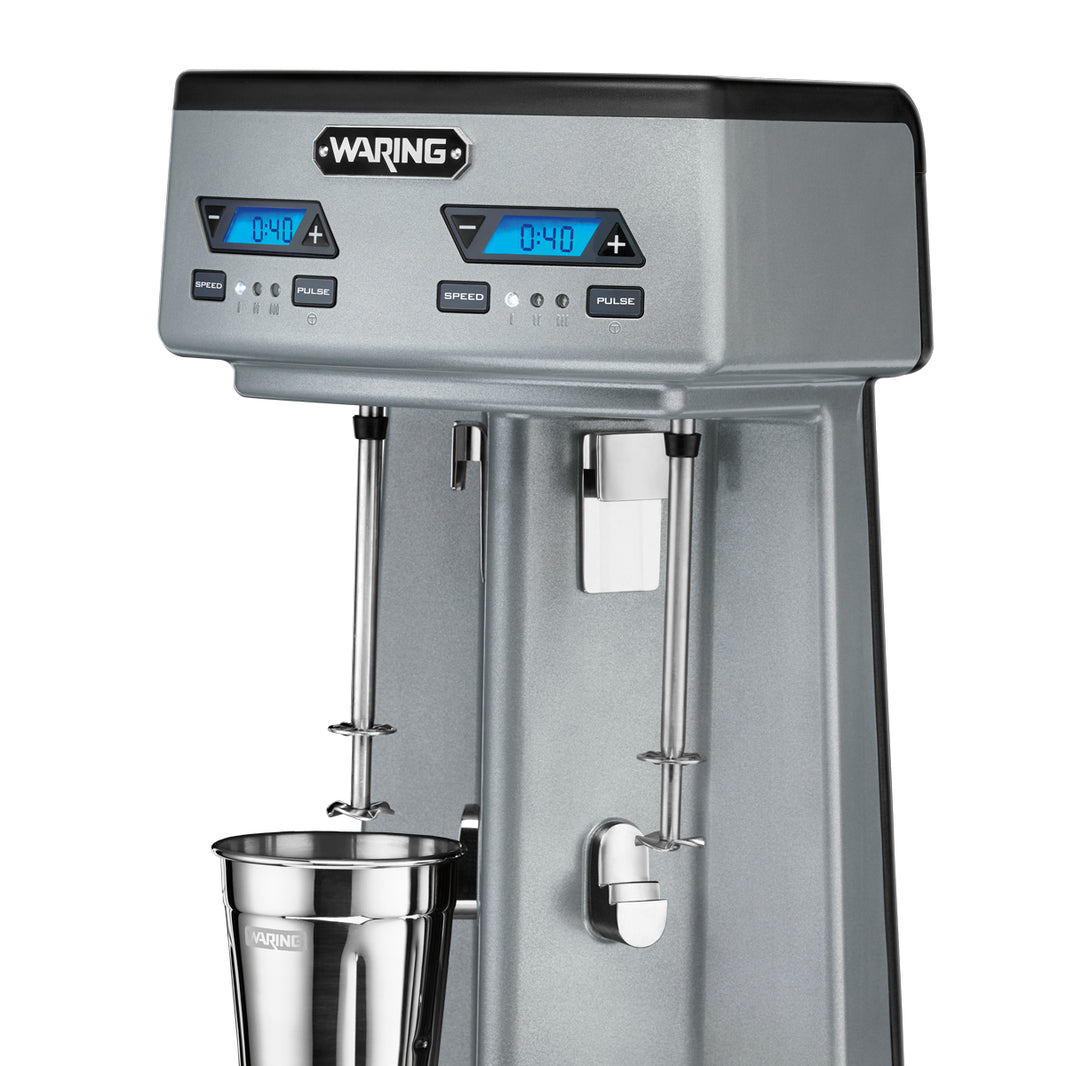 Waring HEAVY-DUTY DOUBLE-SPINDLE DRINK MIXER WITH TIMER