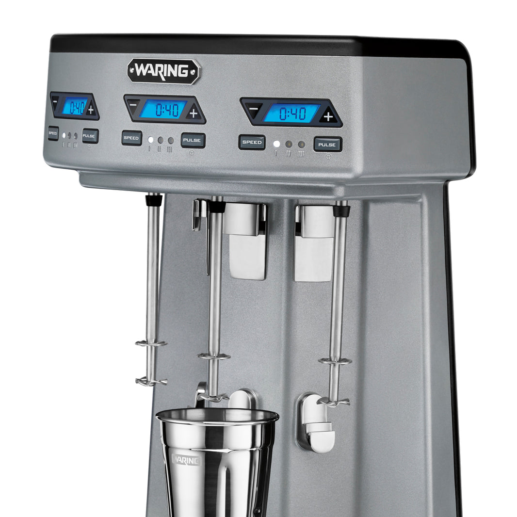 Waring HEAVY-DUTY TRIPLE-SPINDLE DRINK MIXER WITH TIMER