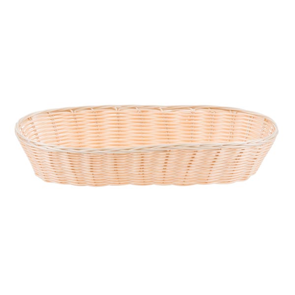 15" x 6" Oblong Woven Rattan-Like Basket / Tablecraft