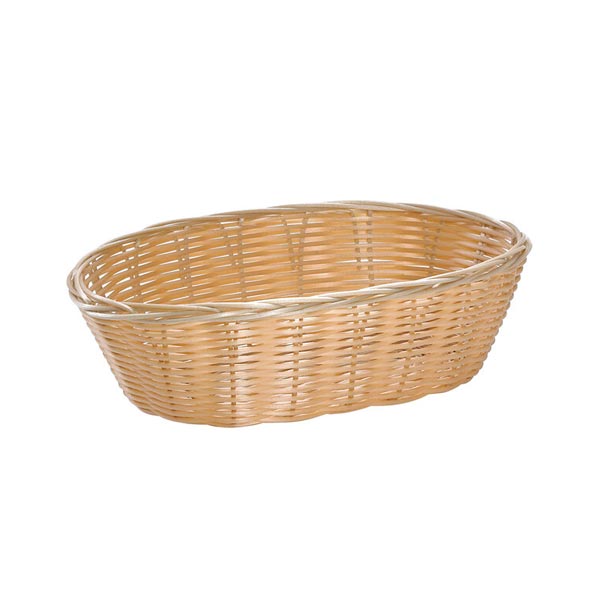 10" x 6 1/2" Beige Handwoven Oval Basket / Tablecraft