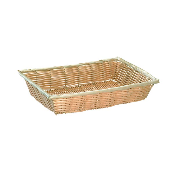 Handwoven Beige Polypropylene 10" x 7 1/4" x 2 3/4" Rectangular Basket / Tablecraft