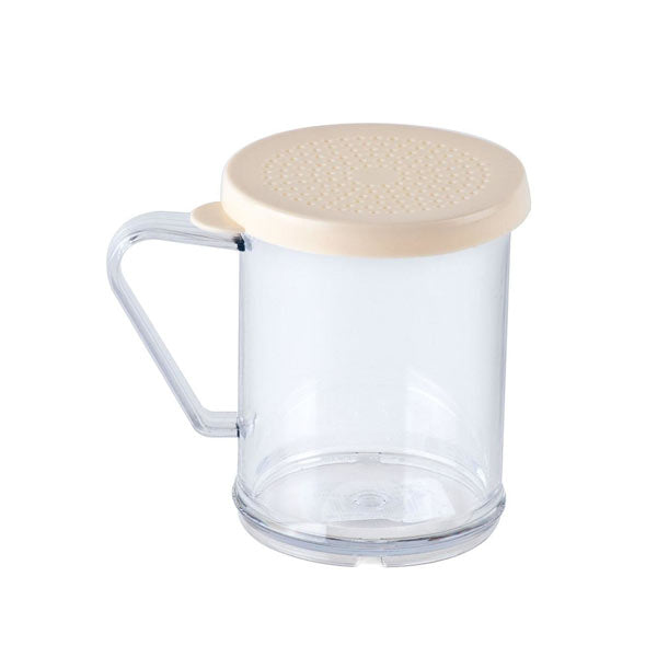 10 Oz Polycarbonate Dredge, Beige, Salt & Pepper Lid / Tablecraft