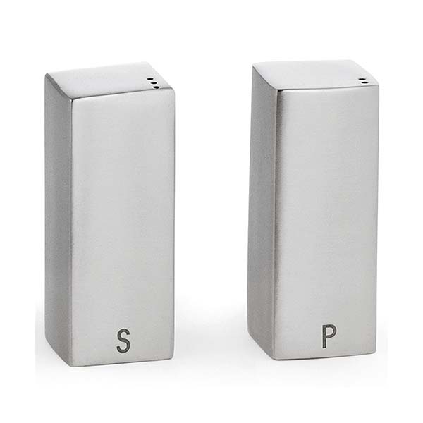 1.5 oz. Square Stainless Steel Salt and Pepper Shaker Set / Tablecraft