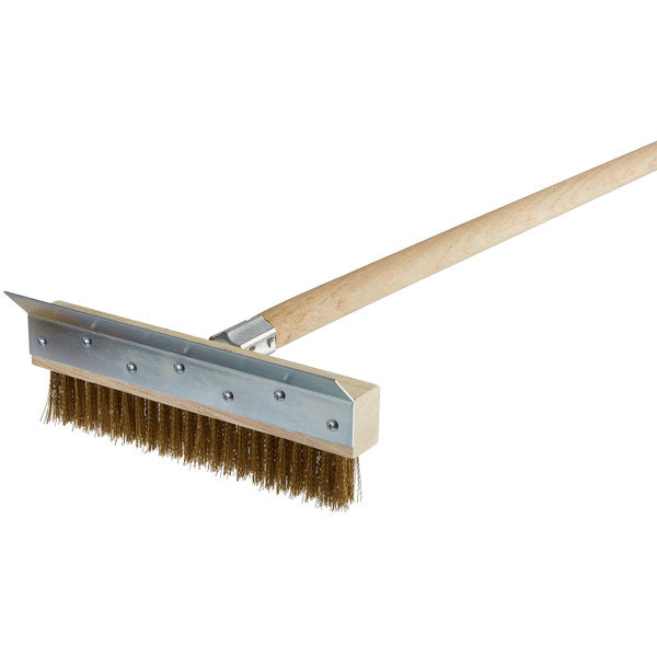 27" Pizza Oven Brush with Scraper / Winco