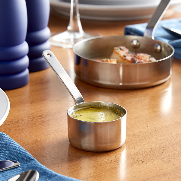 Stainless Steel Mini Sauce Pan Serving Dish with Handle - Winco