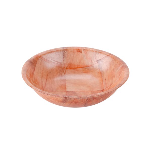 5 1/2" Woven Wood Salad Bowl, Mahogany / Tablecraft