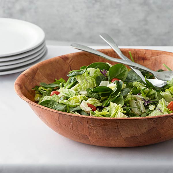 6" Woven Wood Salad Bowl, Mahogany / Tablecraft