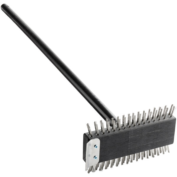 30" Pizza Oven / Broiler Brush with Scraper / Winco