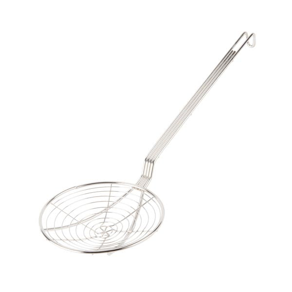 7" Diameter Round x 19-1/4" Long Nickel Plated Spiral Wire Skimmer / Tablecraft