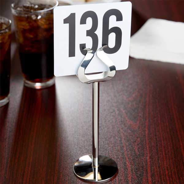 8" Stainless Steel Harp Menu / Card Holder / Tablecraft
