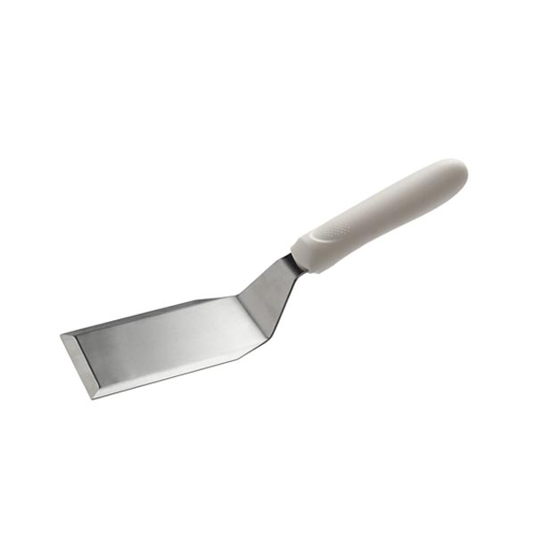 Stainless Steel Silver 11-1/2" Hamburger Turner with White Handle / Tablecraft
