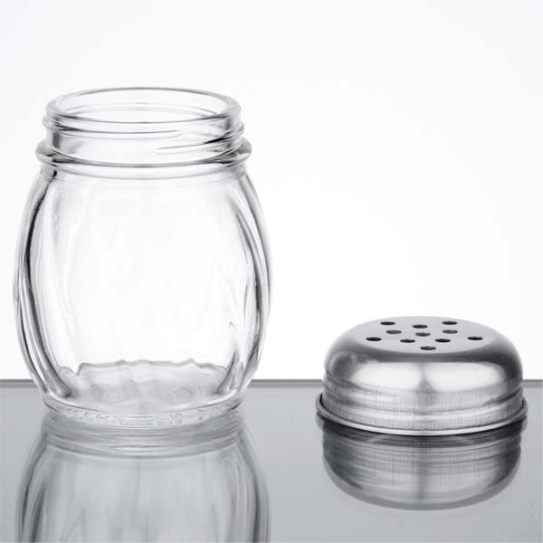 6 Oz. Swirled Glass Shaker with Perforated Top, Case of 12 Packs / Tablecraft