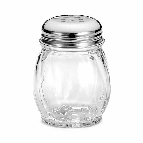6 Oz. Swirled Glass Shaker with Perforated Top, Case of 12 Packs / Tablecraft