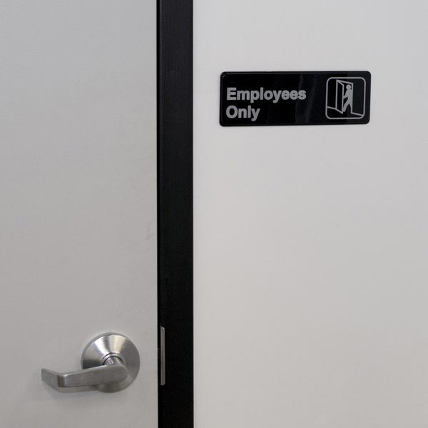 Employees Only - Black and White, 9" x 3" / Tablecraft