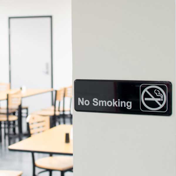 Plastic 9" x 3" No Smoking Sign / Tablecraft