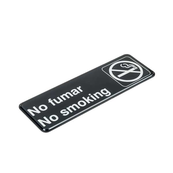 No Fumar / No Smoking Sign - Black and White, 9" x 3" / Tablecraft