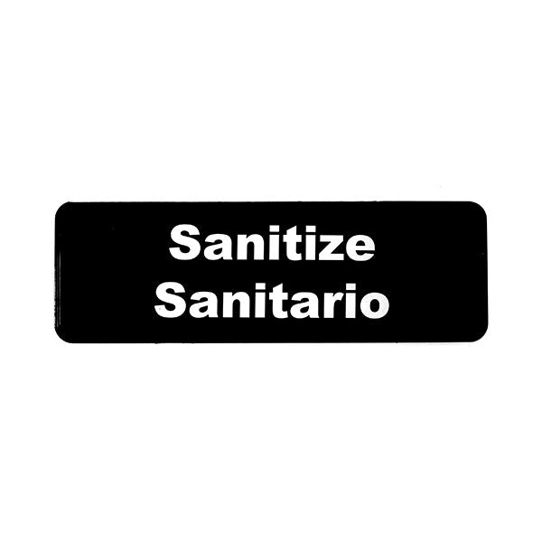 Sanitize / Sanitario Sign - Black and White, 9" x 3" / Tablecraft