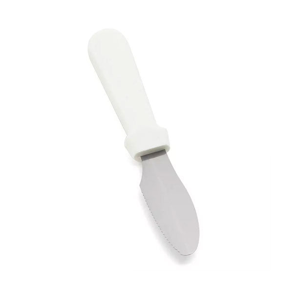Stainless Steel 9-1/2 Inch Sandwich Spreader with White Handle / Tablecraft