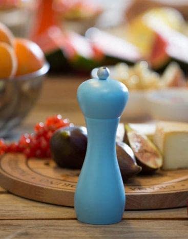 Bisetti Light Blue Stained Beech-Wood Salt And Pepper Mill