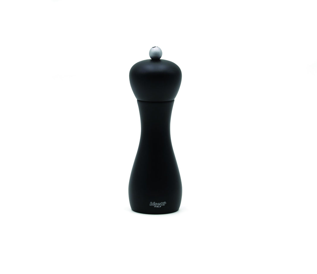 Bisetti 7" Black Stained Beech-Wood Salt And Pepper Mill