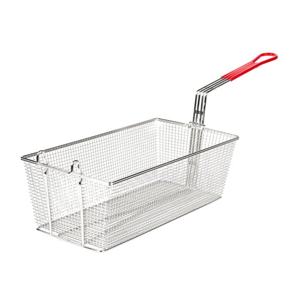 13" x 6.5" Rectangular Nickel Plated Fry Basket / Tablecraft