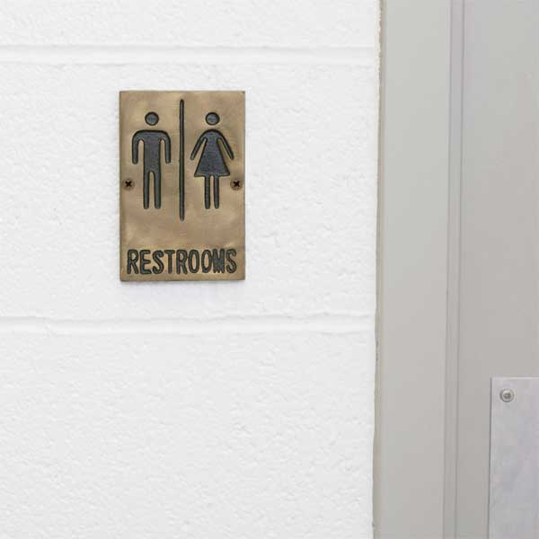 Bronze Unisex Restrooms Sign 6" x 4" / Tablecraft
