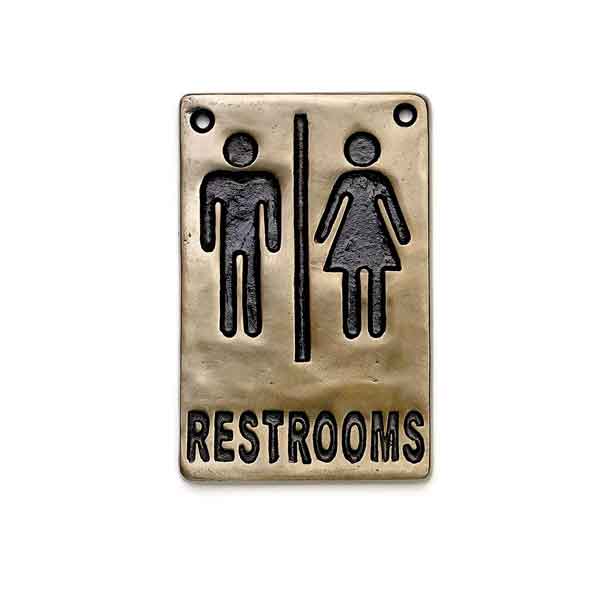 Bronze Unisex Restrooms Sign 6" x 4" / Tablecraft