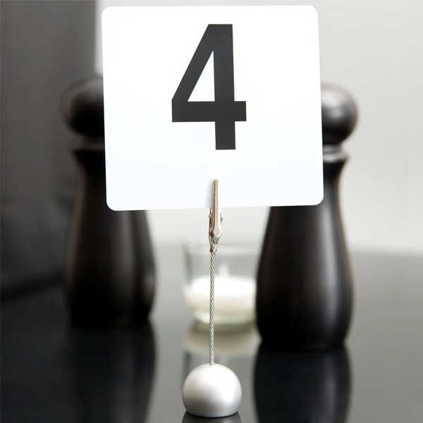 4" Silver Alligator Clip Round Card Holder / Tablecraft
