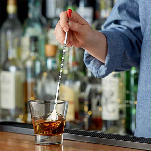 12" Red Knob Bar Mixing Spoon / Tablecraft