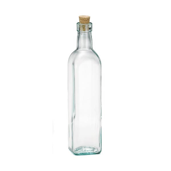 Prima 16 oz. Green Glass Oil and Vinegar Bottle with Cork / Tablecraft