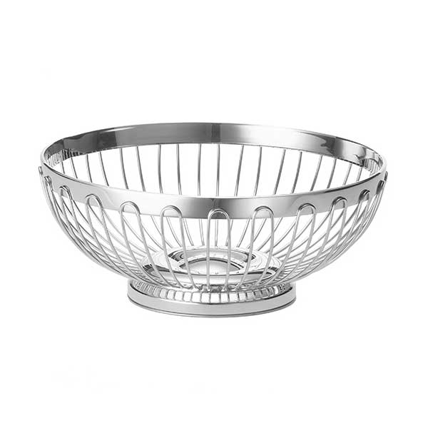 Regent Small Round Stainless Steel Basket - 7" x 2 3/4" / Tablecraft
