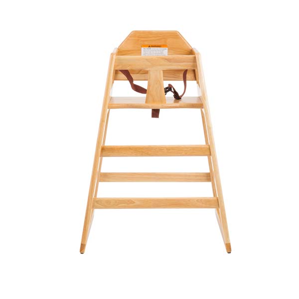 26 3/4" Unassembled Natural Finish HardWood High Chair