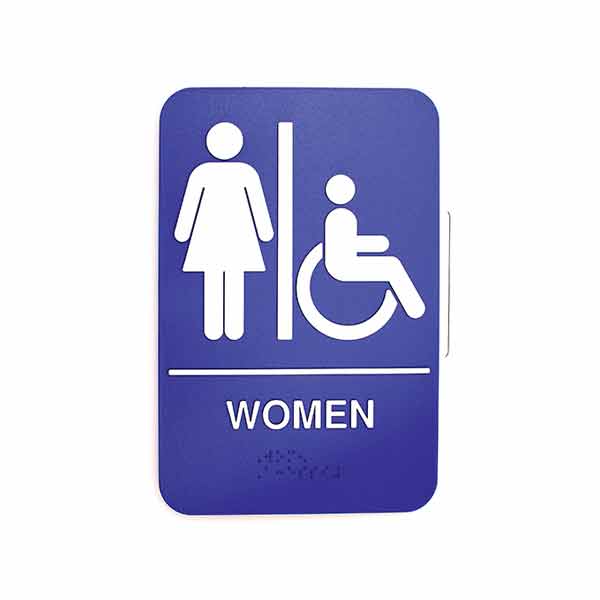 Plastic "Women" and Handicap Accessible Braille Sign