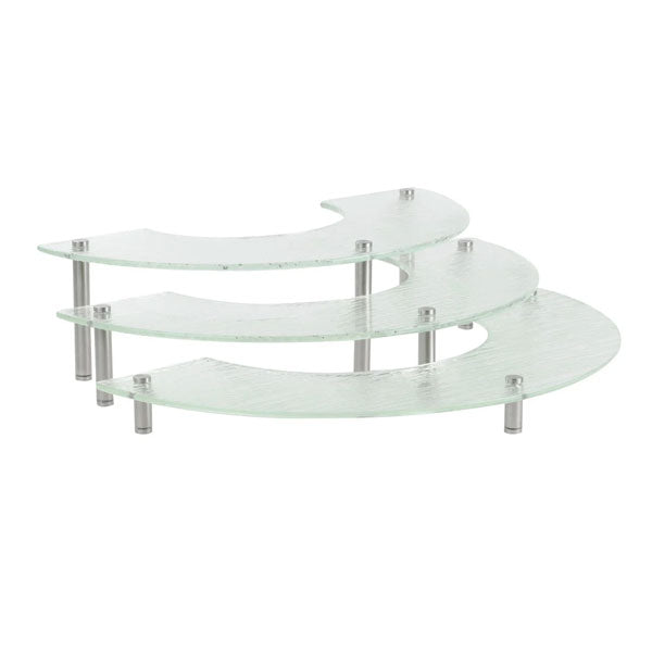 Cristal Collection 2", 4", 6" 3 Piece Half Moon Acrylic Riser Set / Tablecraft