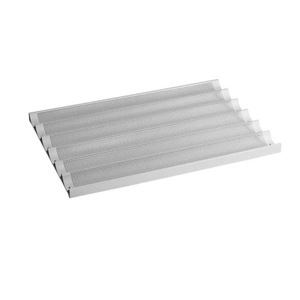 6 Long Slot Aluminum Baguette Pan / Winco