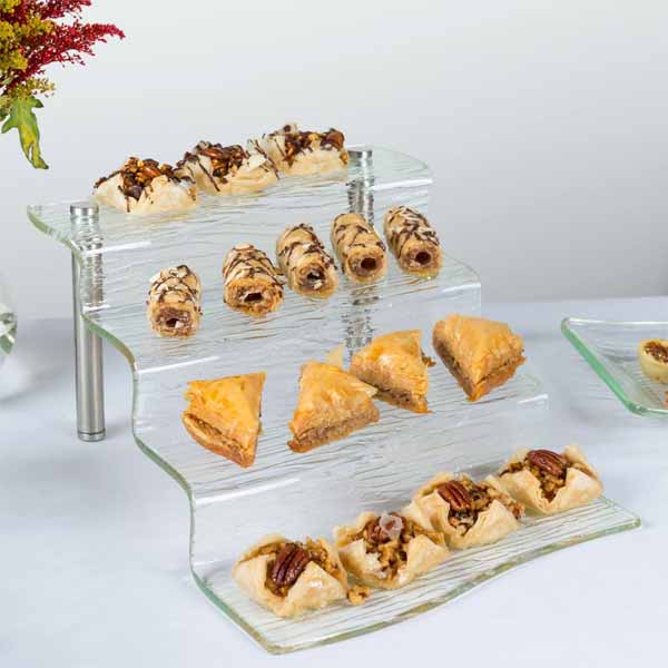 Cristal Collection 4 Step Acrylic Waterfall Riser - 15 1/4" x 12" x 6 1/4" / Tablecraft